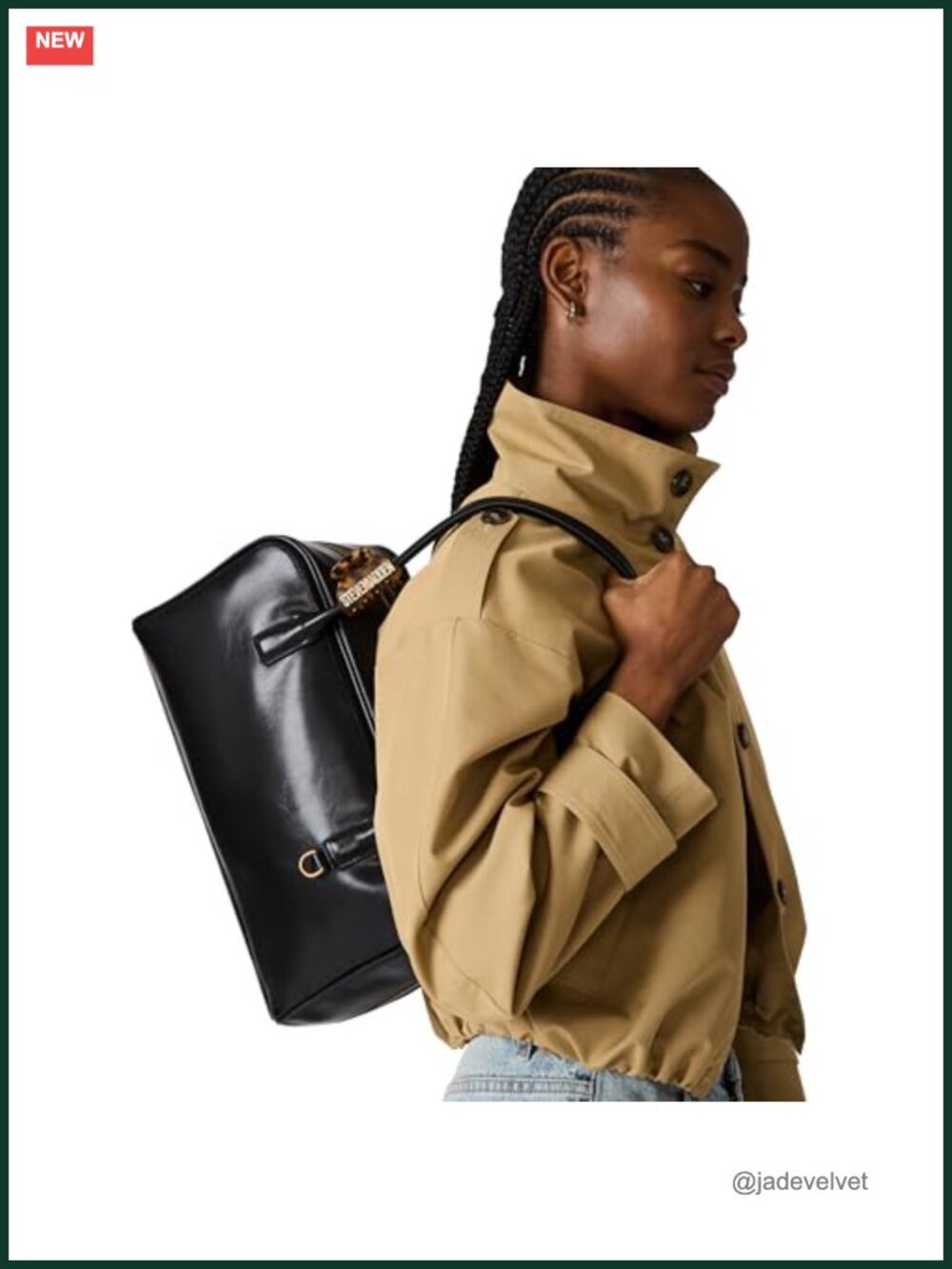Faux Leather Satchel Handbag with Zipper Pockets Shoulder Bag - Picture 5 of 6